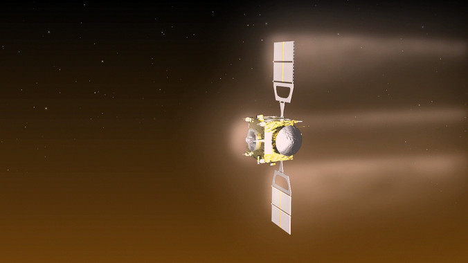 <p>Representación de la maniobra de aerofrenado de Venus Express. / ESA</p>