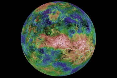 <p>Imagen de Venus obtenida por la sonda Magallanes de la NASA donde se observa la zona de estudio / NASA</p>