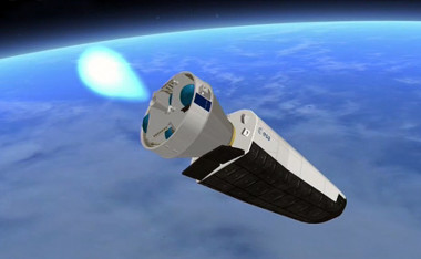 <p>Imagen infográfica del vehículo experimental intermedio (IXV) visualizada hoy durante su vuelo de ida y vuelta a la Tierra. / ESA</p>