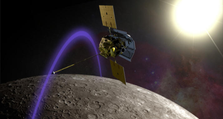 <p>La sonda Messenger empieza su periplo por Mercurio. Imagen: NASA.</p>