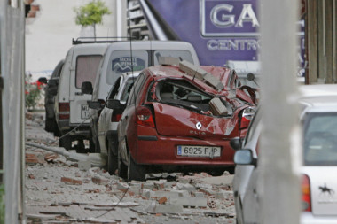<p>La localidad de Lorca, tras los terremotos. Imagen: Globovisión</p>