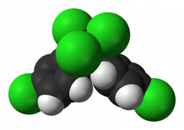 <p>Representación tridimensional de la molécula de DDT / <a href="http://en.wikipedia.org/wiki/File:DDT-from-xtal-3D-vdW.png" target="_self">UGR</a></p>