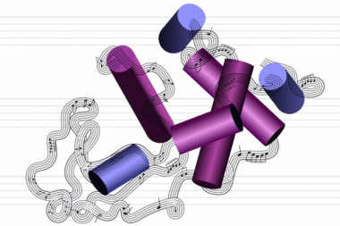 <p>Recreación artística de la estructura de una molécula de proteína en un pasaje musical, como hace el sistema del MIT. / Christine Daniloff, MIT</p>