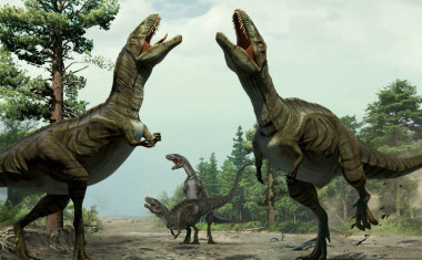 <p>Reconstrucción de dinosaurios durante su actividad de exhibición sexual. / Ilustración de Lida Xing y Yujiang Han</p>