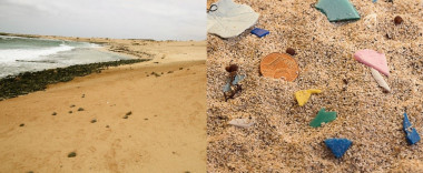 <p>Playa del Ámbar (izquierda) y detalle de la arena. / Somos Canarias-Fotografía B2O</p>