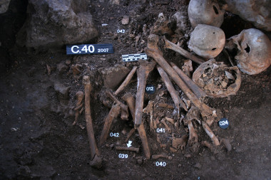 <p>Imágenes de los restos analizados genéticamente en la Cueva de los Cuarenta en Córdoba. / Rafael M. Martínez</p>