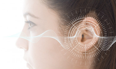 <p>Ondas de sonido en el oído de una mujer. Crédito: UC3M</p>