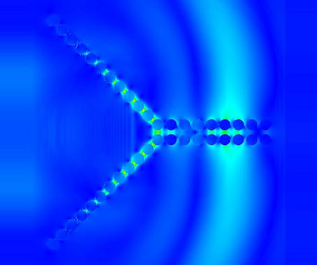 <p>Embudo óptico de nanocables de plata. / <a href="http://www.flickr.com/photos/argonne/5507128011/sizes/l/" target="_blank">Argonne National Laboratory </a></p>