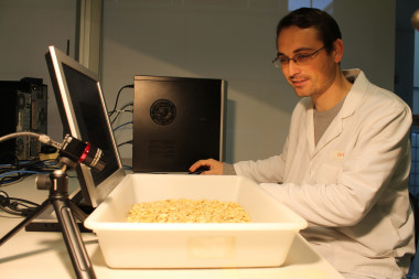 <p>Los investigadores han desarrollado dos prototipos de visión artificial para detectar anomalías en productos agroalimentarios y cerámicos. / Ainia Centro Tecnológico</p>