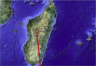<p>Zona de impacto del satélite SNAP-9A sobre Madagascar en 1964. / CNA</p>