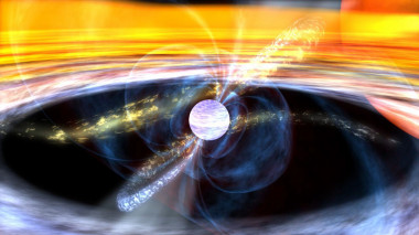 <p>Ilustración de un púlsar y sus campos magnéticos. / NASA</p>
