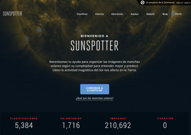 <p>Intefaz de la nueva web para clasificar la complejidad de las manchas solares. / Sunspotter</p>