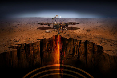 <p>Ilustración del módulo de aterrizaje InSight investigando las profundidades de Marte. / NASA JPL / Caltech</p>
