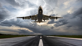 Avion en el momento del despegue