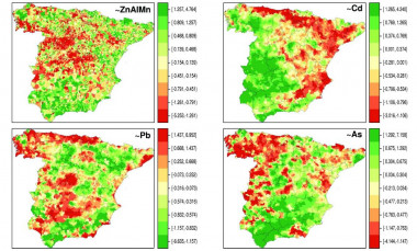 <p/>DistribuciÃ³n espacial de la composiciÃ³n de metales en suelo en los municipios espaÃ±oles de la penÃ­nsula ibÃ©rica, en concreto, zinc (Zn), aluminio (Al), manganeso (Mn), cadmio (Cd), plomo (Pb) y arsÃ©nico (As). / <em>G. LÃ³pez-Abente et al./Environ Sci Pollut Res Int.Â </em>” style=”” /><span style=