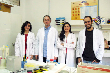 <p>Los miembros del grupo de la UGR que han realizado este trabajo. De izquierda a derecha, Ángeles Montilla García, Enrique J. Cobos del Moral, Cristina Sánchez Fernández y Rafael González Cano. / UGRdivulga </p>