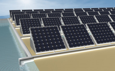 <p>Recreación de una granja fotovoltaica que combina la generación de electricidad con la de agua dulce. / Wenbin Wang</p>