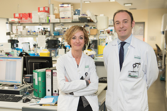 <p>Noemí Reguart y Aleix Prat, investigadores de este estudio pionero. / Francesc Avia. Hospital Clínic de Barcelona</p>