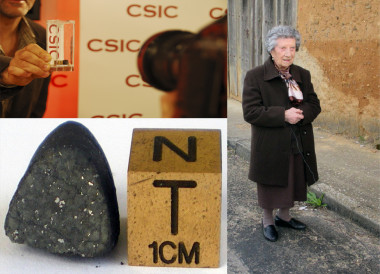 <p>Cuando Rosa González Pérez, vecina de Ardón (León), tenía 11 años le cayó del cielo el meteorito que ahora lleva el nombre de su pueblo. / CSIC</p>
