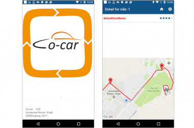 <p>Capturas de pantalla de la aplicación Co-car. / URV</p>