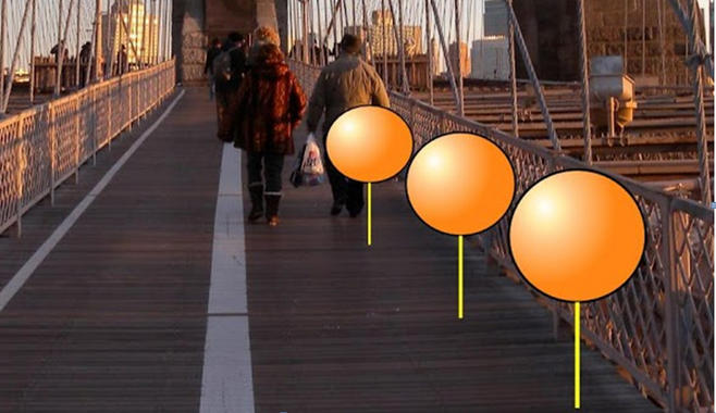 <p><em>Space Mapper</em> activo sobre el puente de Brooklyn de Nueva York (EE UU). / John R.B. Palmer</p>
