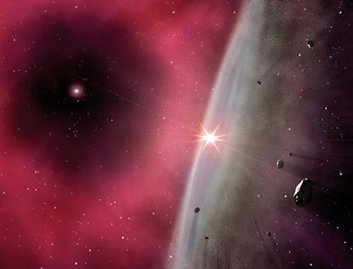 <p><a href="http://www.plataformasinc.es/index.php/esl/Multimedia/Imagenes/Una-estrella-seis-veces-mayor-que-el-Sol-influyo-en-el-nacimiento-del-Sistema-Solar" target="_self">Visión artística del disco protoplanetario</a> en los primeros instantes de formación del sistema solar. Foto: Gabriel Pérez Díaz.</p>