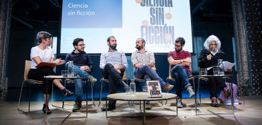 <p>Presentación en Madrid de Ciencia sin ficción en Madrid, en septiembre de 2019. / Espacio Fundación Telefónica</p>