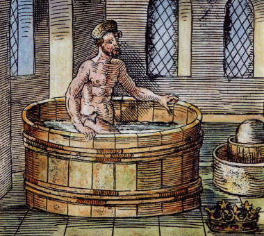 <p>El filósofo griego Archimedes en su baño, talla del siglo XVI. / <a href="http://commons.wikimedia.org/wiki/File:Archimede_bain.jpg" target="_blank">Wikimedia</a></p>