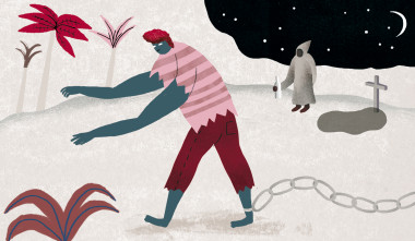 <p>¿Hubo alguna vez zombis? Lo más verosímil es pensar en una mitología fomentada para dominar al Haití profundo con leyendas sobre los africanos convertidos en esclavos. Ilustración: Cinta Arribas</p>